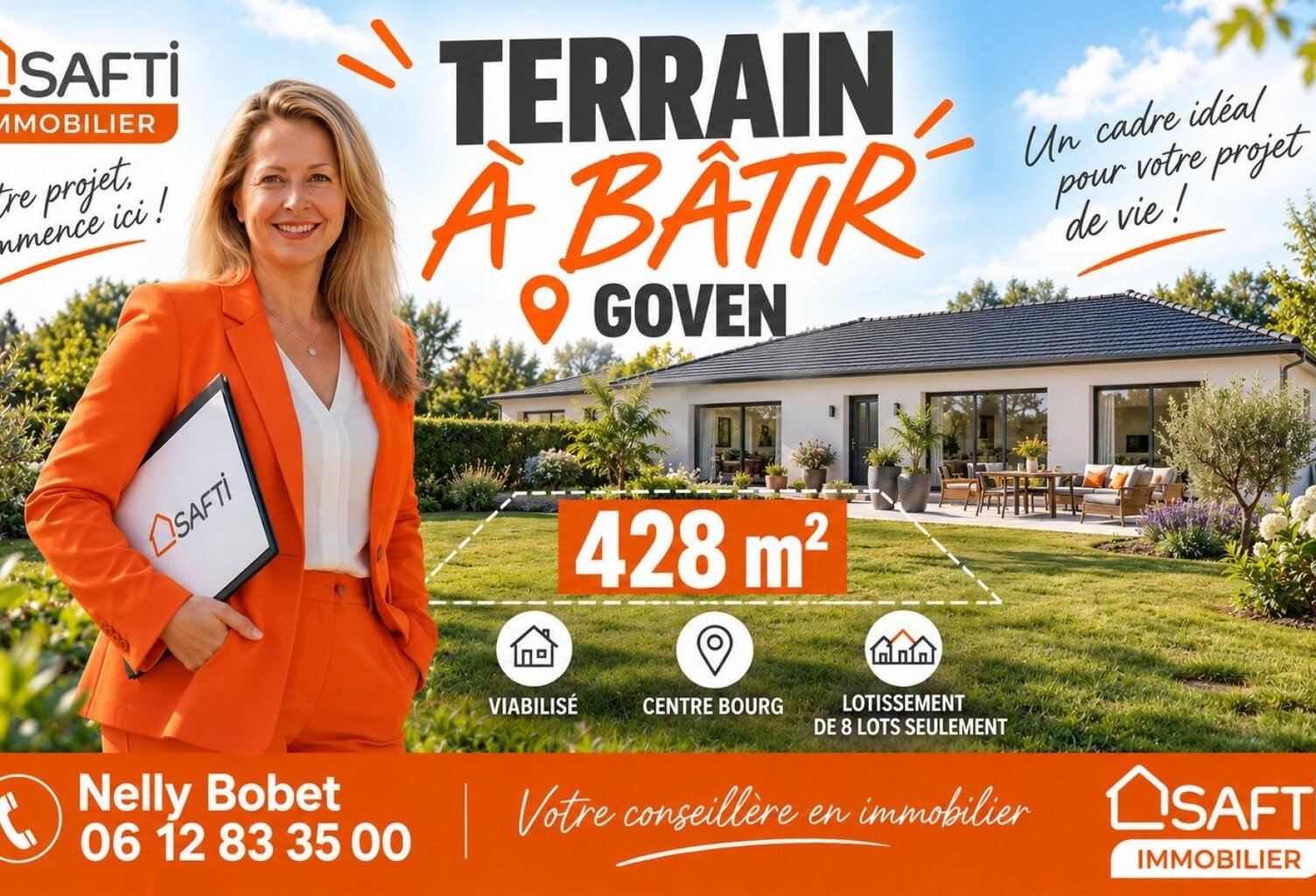 Terrain à bâtir de 428 m²  Viabilisé & Libre de constructeur  Dans un mini-lotissement, sans mitoyenneté ! — photo 1