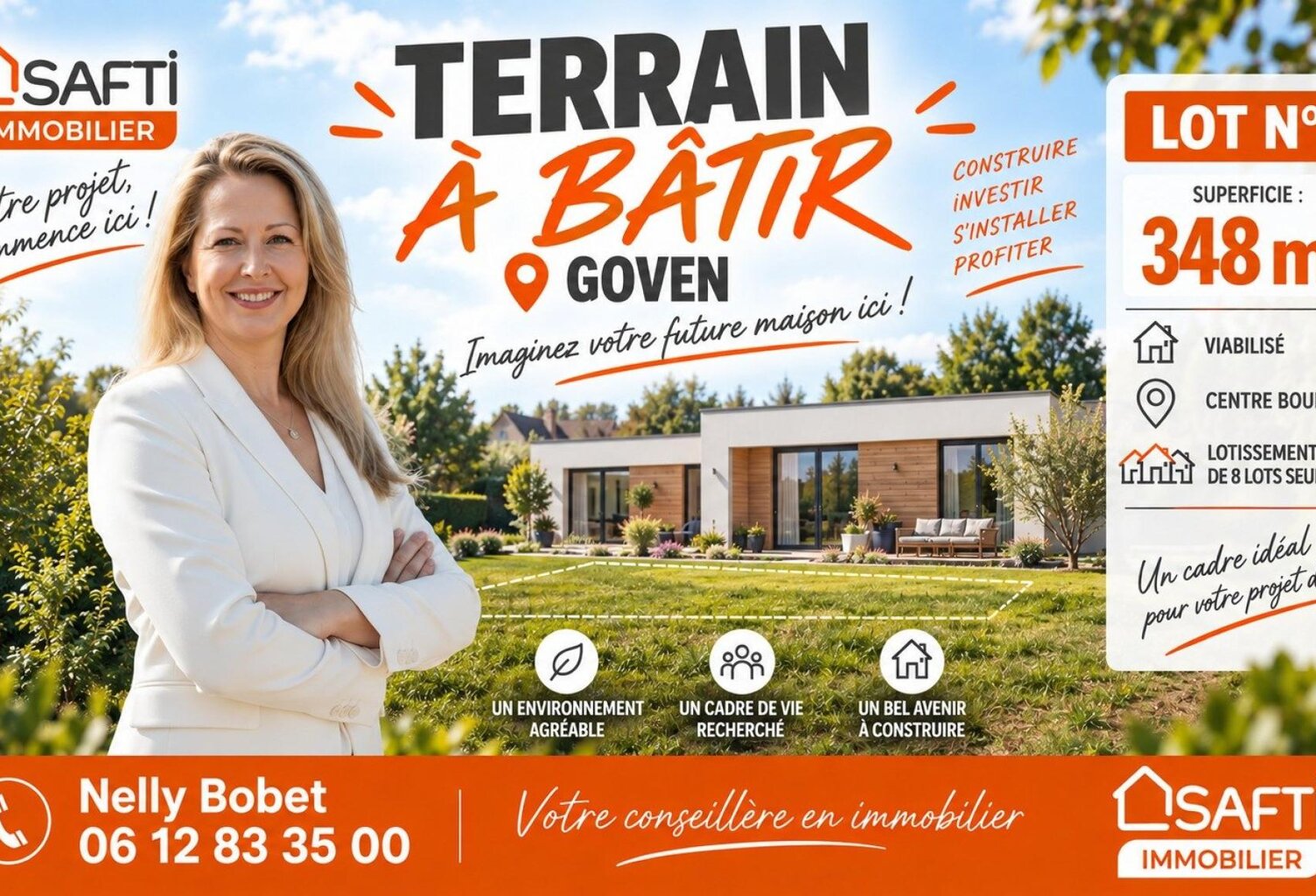Terrain à bâtir de 348 m²  Viabilisé & Libre de constructeur  Dans un mini-lotissement intimiste sans mitoyenneté ! — photo 1