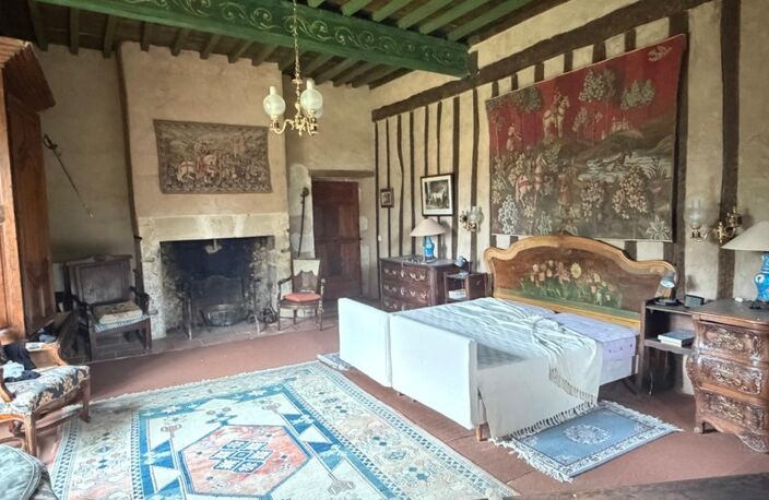MARCIAC(32): ancienne SEIGNEURIE avec BEAU CHATEAU XIV sur 3,5ha, cachée, au bout du chemin, sans voisin, en campagne, 500m2 habitables, piscine chauffée, découvrez les riches heures des seigneurs — photo 3