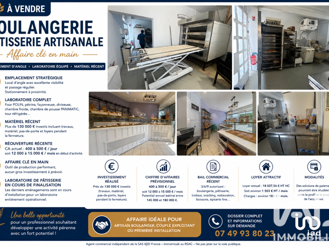 Vente Boulangerie, Pâtisserie 140 m&sup2; — photo du bien
