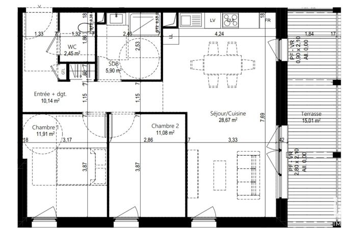Vente Appartement 3 pièces — photo 4