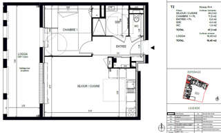 Appartement 2 Pièces 48 m² à louer à Bordeaux (33100)