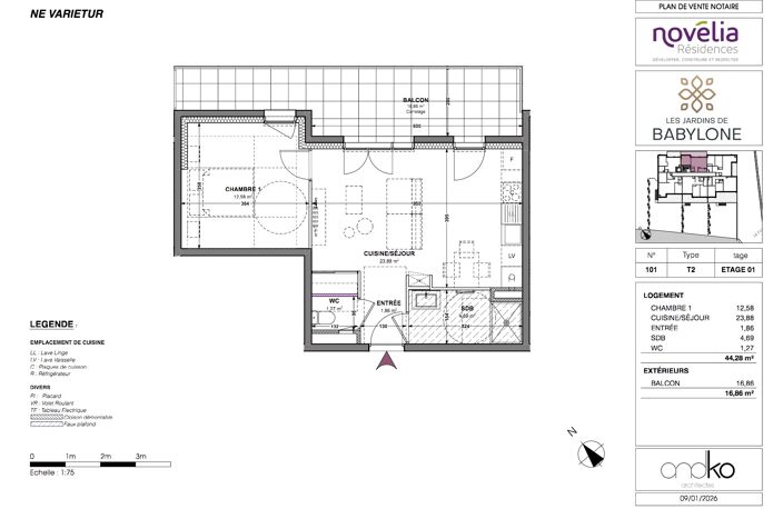 LES JARDINS DE BABYLONE PETIT IMMEUBLE NEUF AU CALME ET AU COEUR DE SAINT JEAN DE MAURIENNE  Dernier appartement disponible de Type 2 d'une superficie habitable de 44,28 m2 + superbe Balcon-Terrasse de 16,86 m — photo 3
