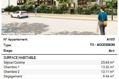 Appartement 3 pièces 1190 €