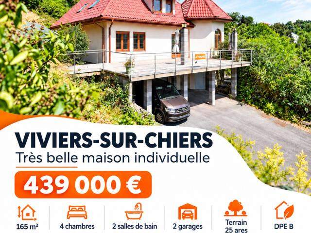 TRES BELLE MAISON INDIVIDUELLE - 4 CHAMBRES - 2 SALLES DE BAIN - 2 GARAGES - TERRAIN DE 25 ARES — photo du bien