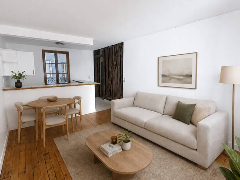 75012 Paris – Métro Ledru-Rollin – ambiance village – charme de l'ancien – 2 pièces traversant – poutres apparentes – au pied des commerces — photo 1