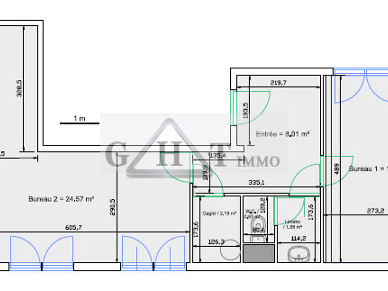 BUREAUX 52 M² PARC VOLTA — photo 1