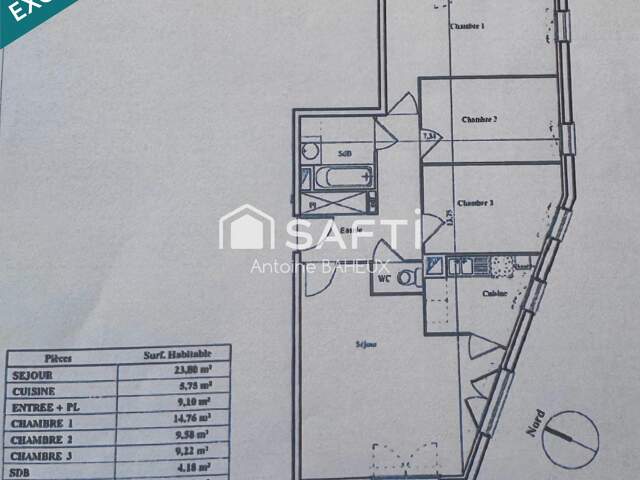 Appartement T4 BBC  Résidence sécurisée  3 chambres  2 terrasses  Parking — photo du bien
