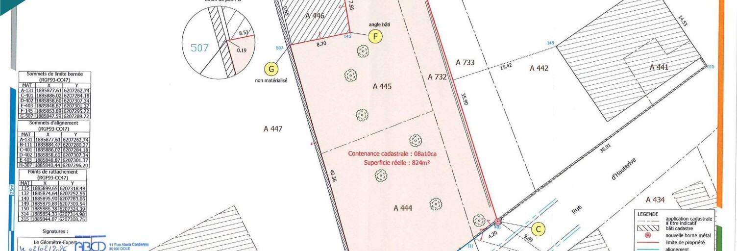 Terrain  824 m² à vendre à Gevry (39100)