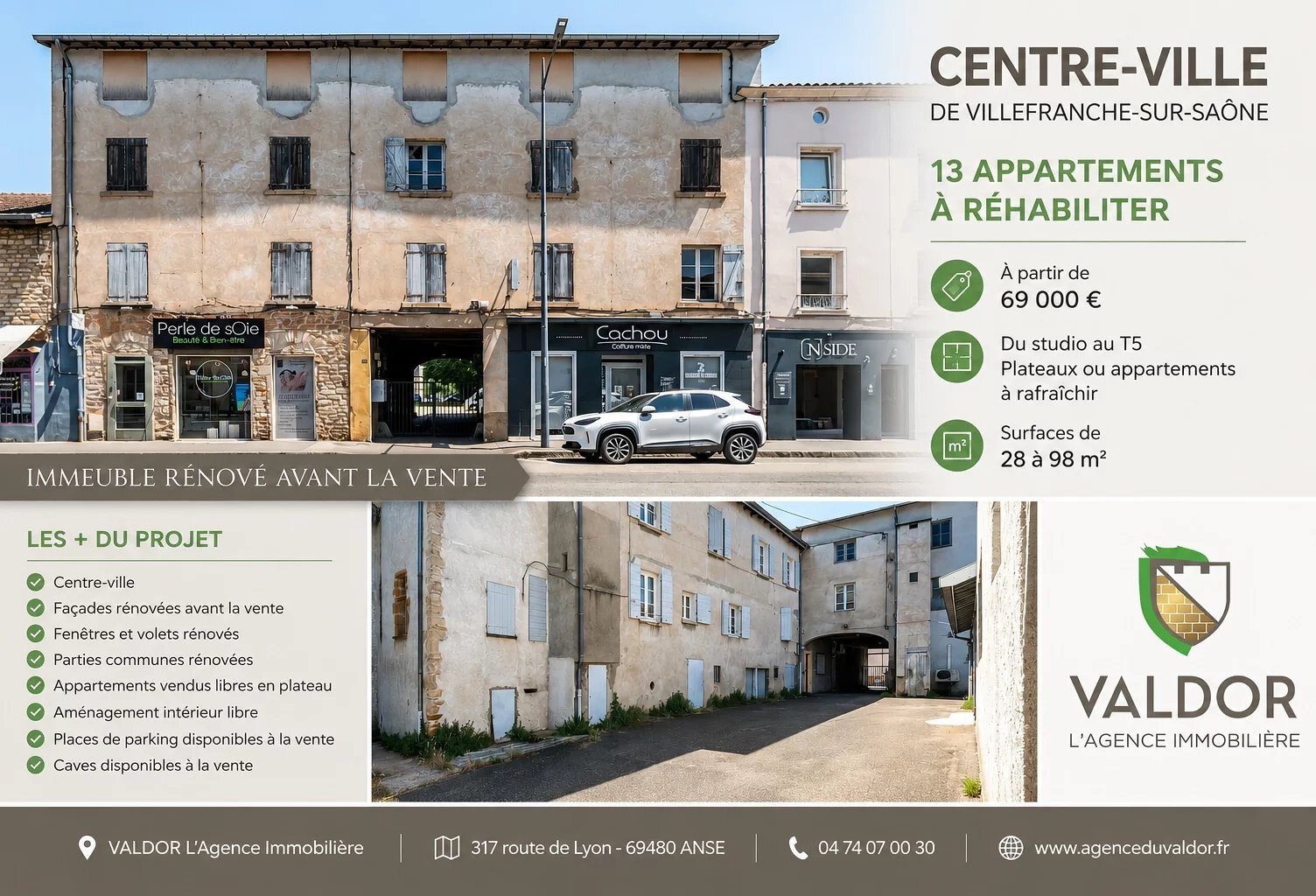 Villefranche centre, appartement en plateau à aménager — photo 1