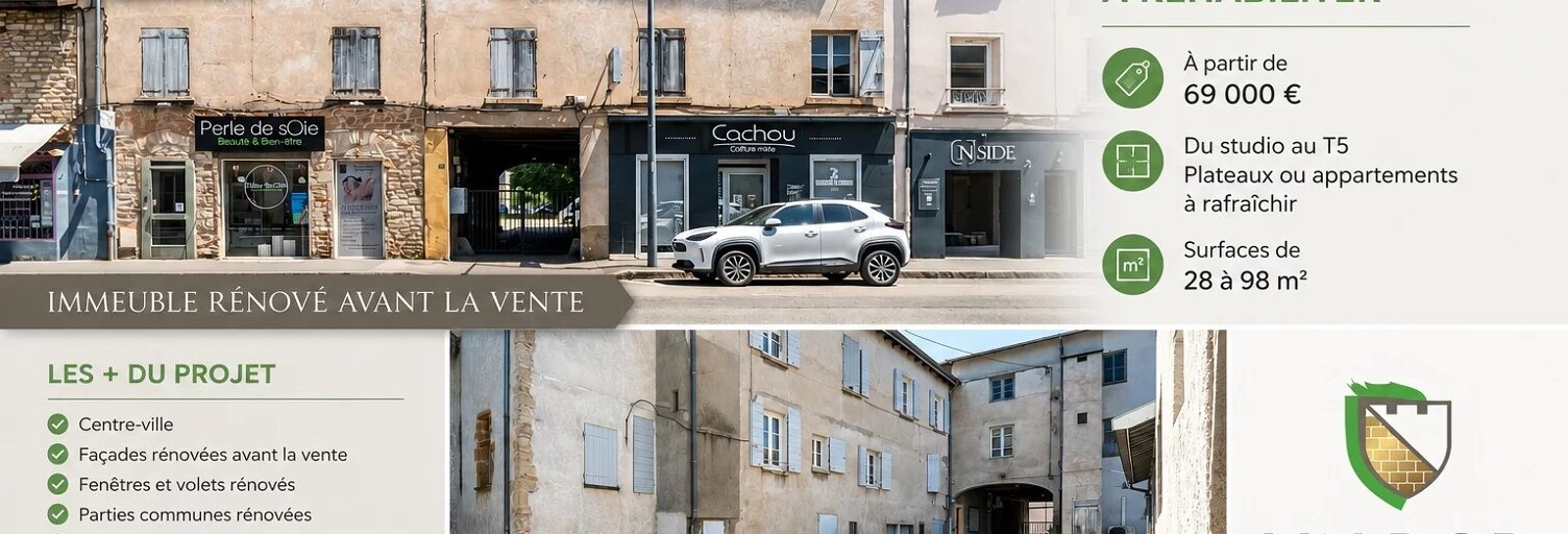 Appartement 1 Pièce 29 m² à vendre à Villefranche-sur-Saône (69400)