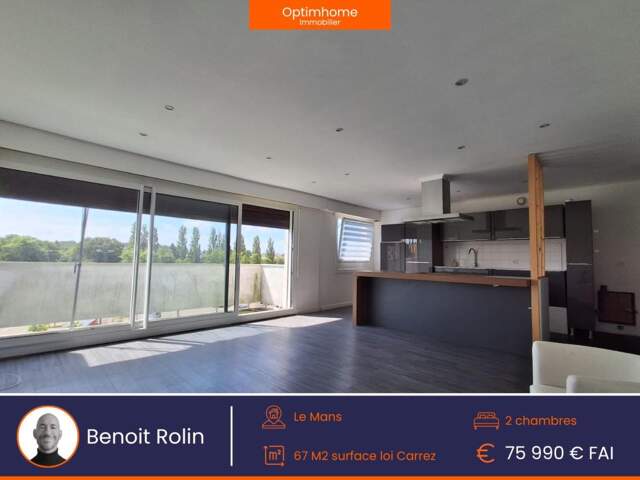 Appartement F3 de 67 m² – Grand balcon plein sud – Idéal investissement locatif - au Mans (72) — photo du bien
