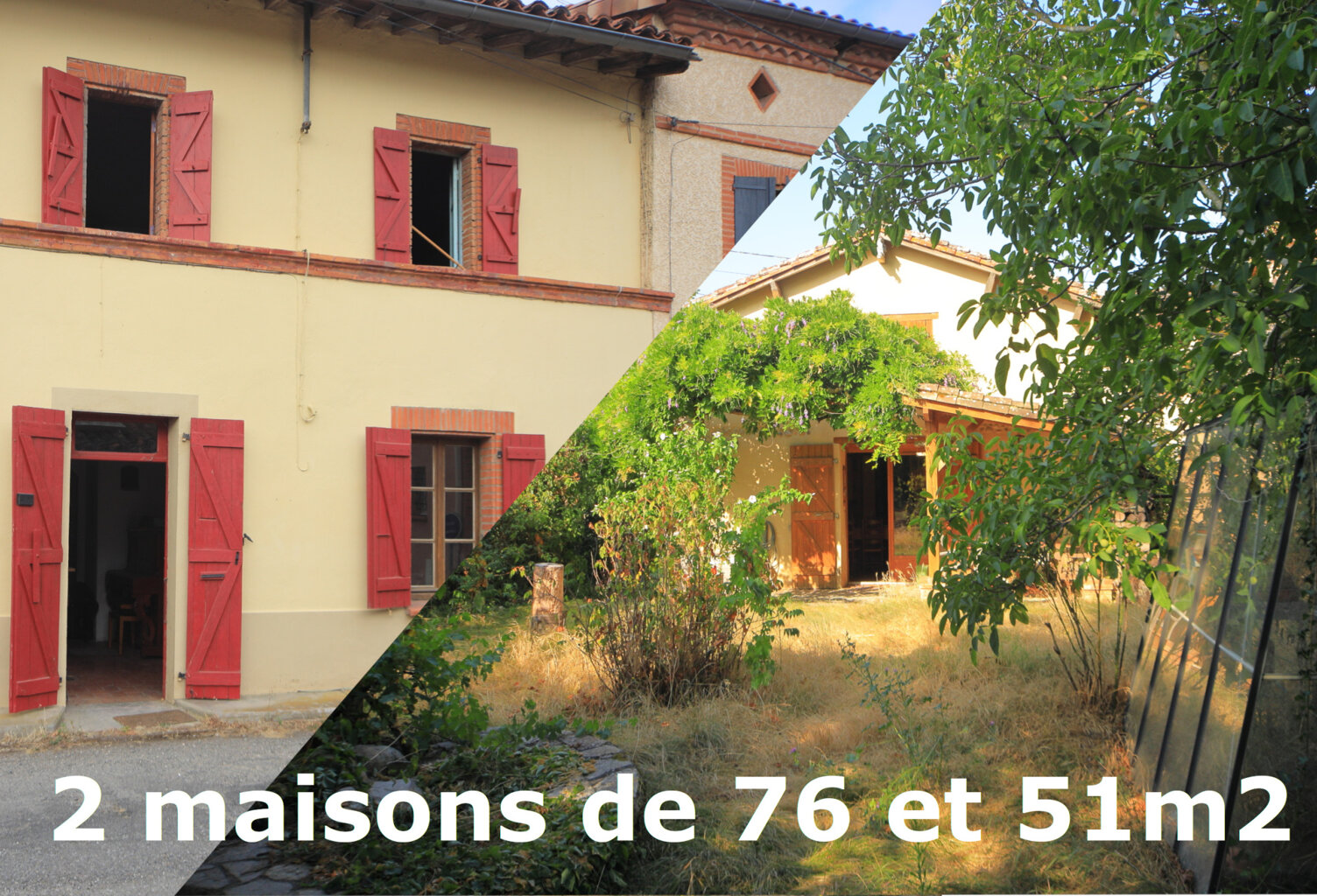 Miremont, ensemble de 2 maisons, l'une de 51 m2 avec jardin — photo 1