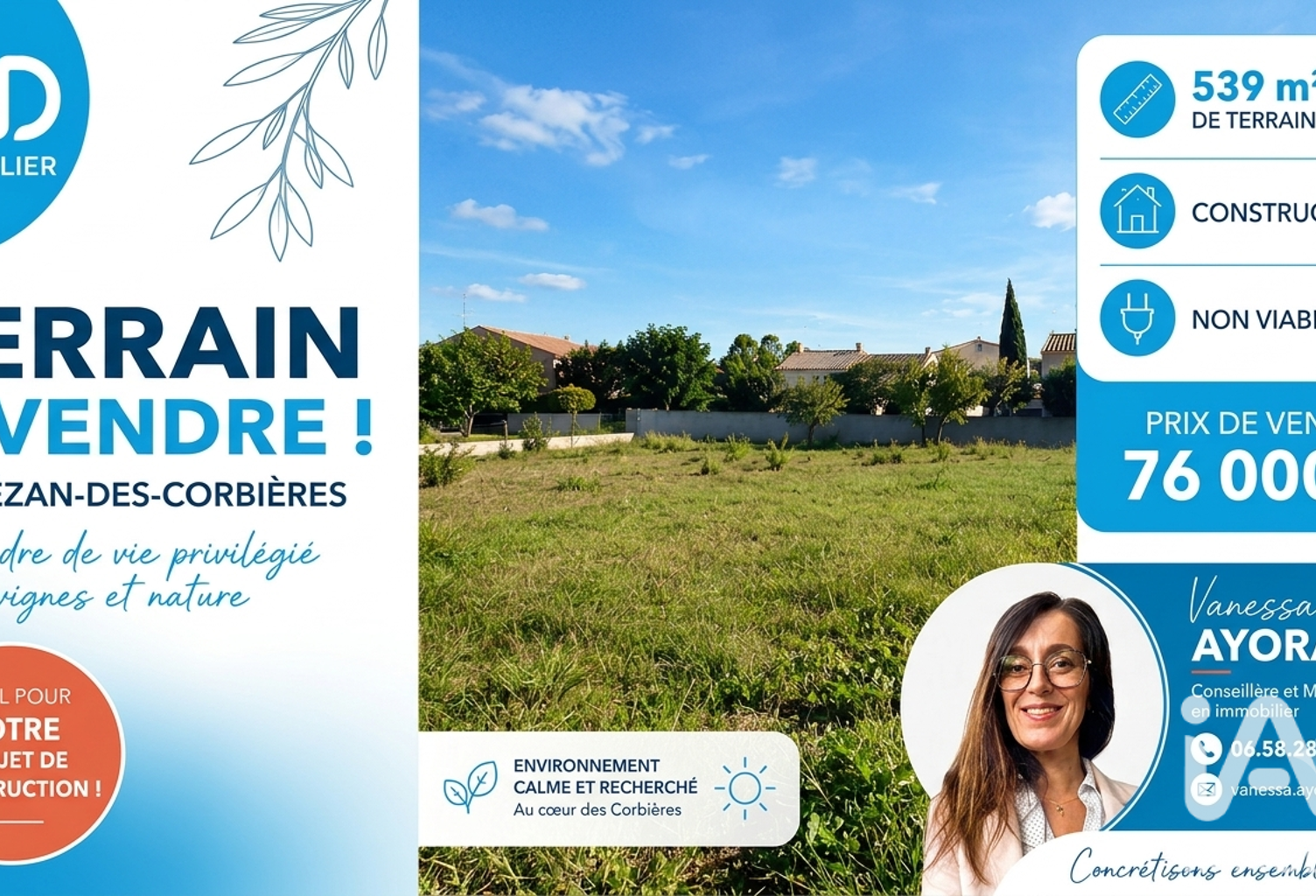 Vente Terrain à bâtir 539 m&sup2; — photo 1