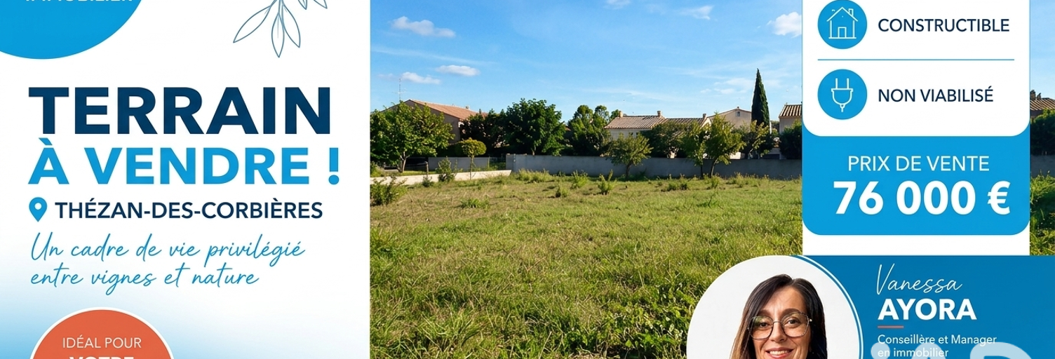 Terrain  539 m² à vendre à Thézan-des-Corbières (11200)