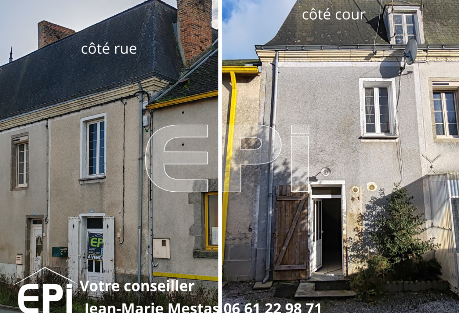 Maison de bourg à rénover comprenant: séjour, cuisine, salle — photo 1