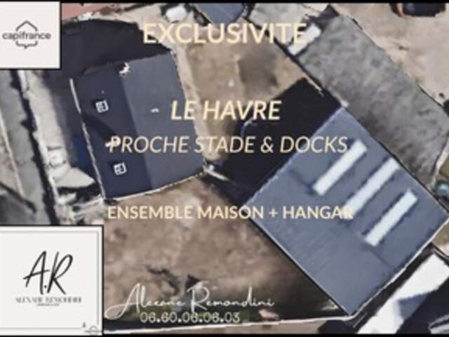 EXCLUSIVITÉ LE HAVRE — IDÉAL ACTIVITÉ ARTISANALE OU COMMERCIALE  ENSEMBLE MAISON + HANGAR sur terrain de 745 m² — photo du bien