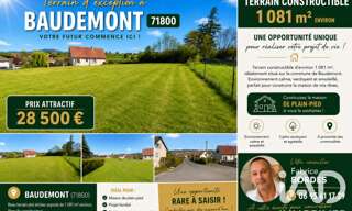 Terrain  1081 m² à vendre à Baudemont (71800)