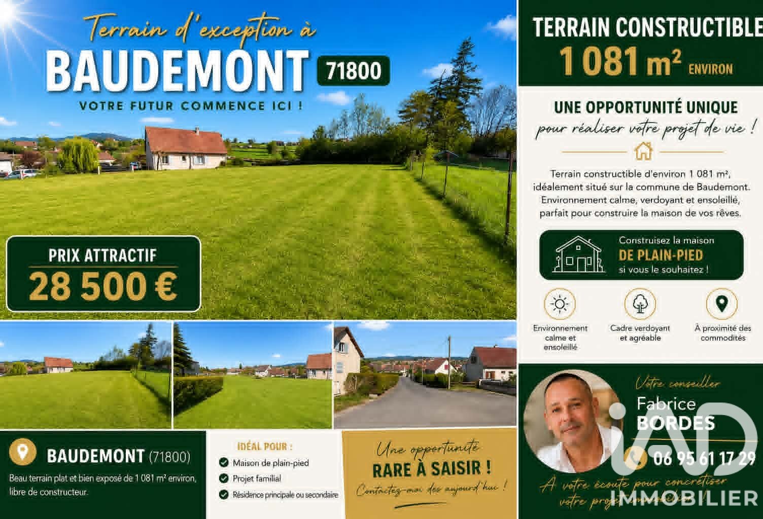 Vente Terrain à bâtir 1 081 m&sup2; — photo 1