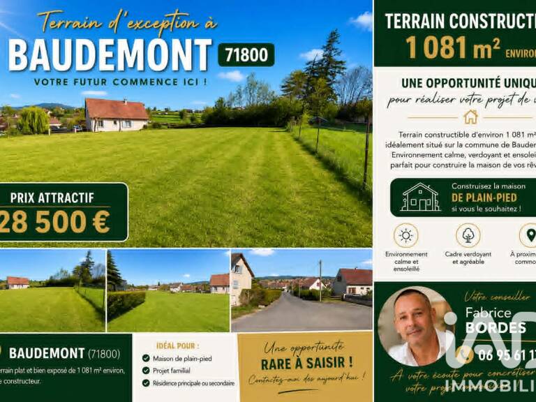 Vente Terrain à bâtir 1 081 m&sup2; — photo 1