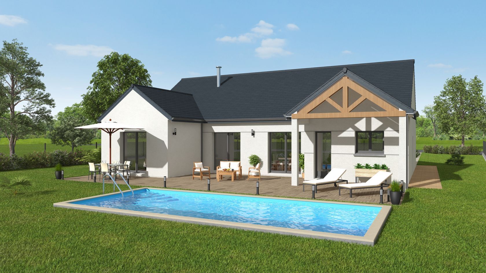 Projet de construction d'une maison 108.36 m² avec terrain à BAIS (35)
