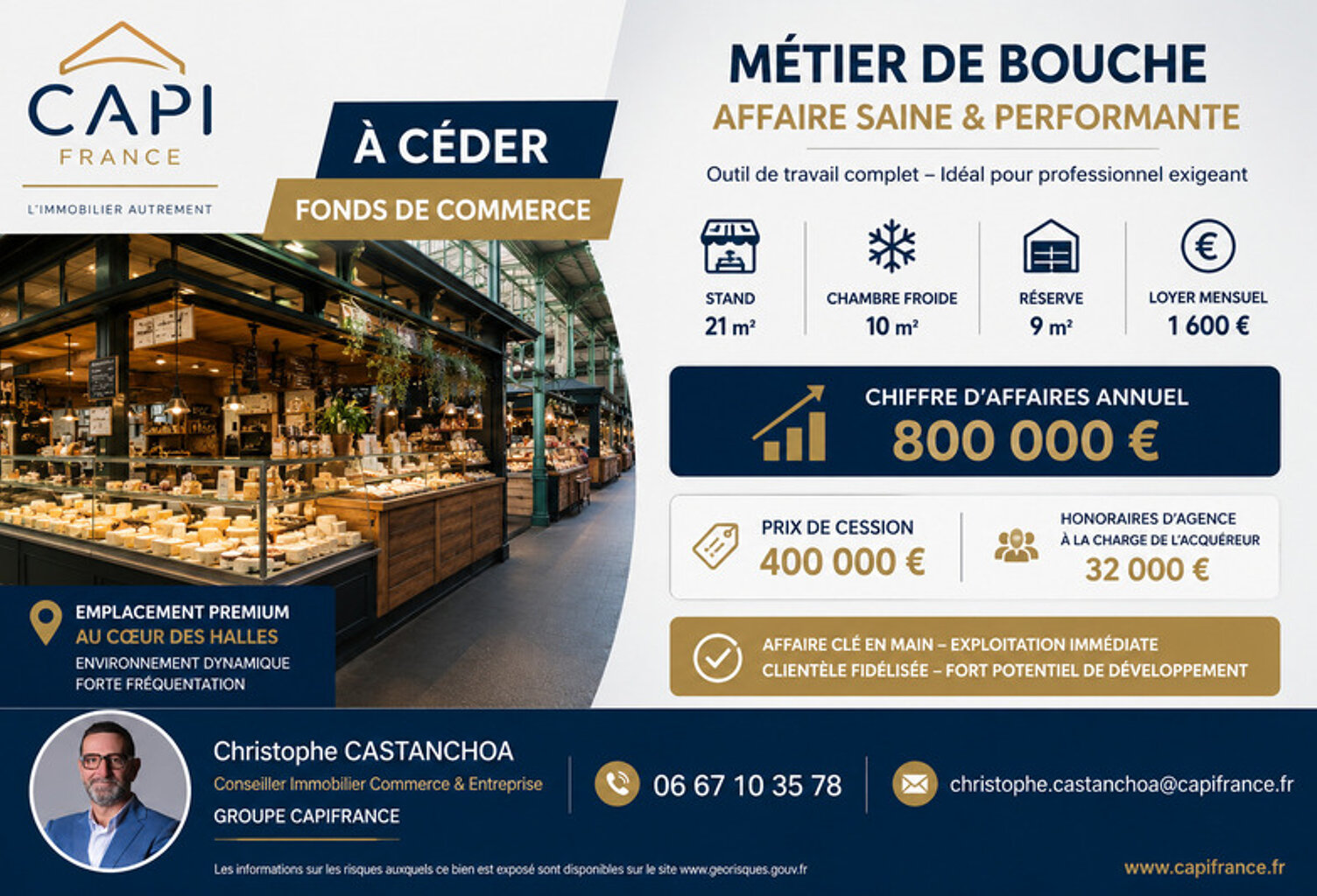 À CÉDER – Fonds de commerce | Métier de bouche | Emplacement premium au sein des Halles — photo 1