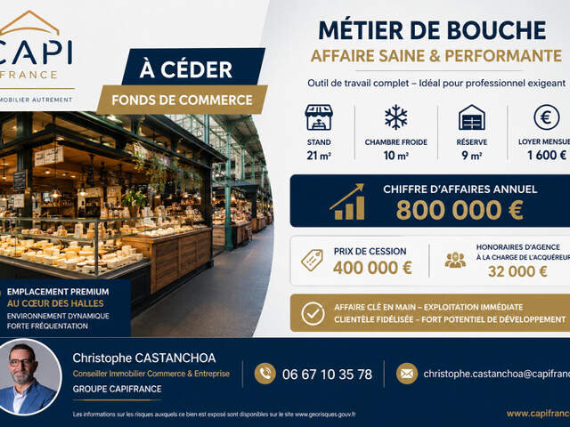 À CÉDER – Fonds de commerce | Métier de bouche | Emplacement premium au sein des Halles — photo du bien