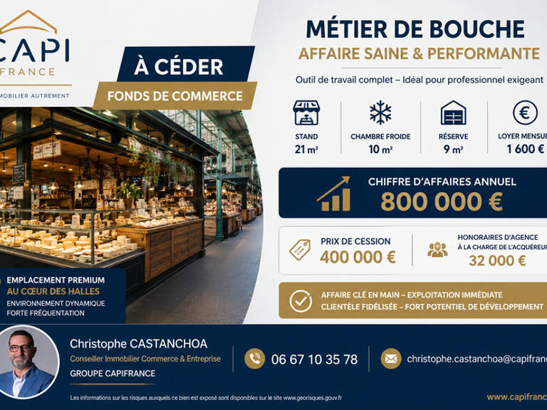 À CÉDER – Fonds de commerce | Métier de bouche | Emplacement premium au sein des Halles — photo 1