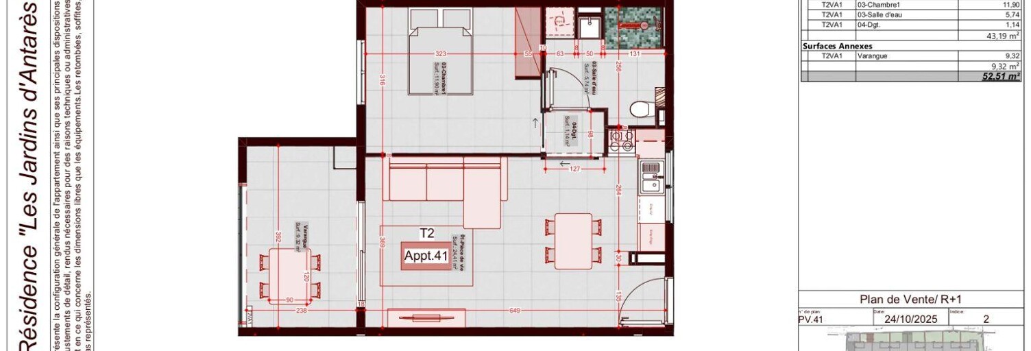 Appartement 2 Pièces 43 m² à vendre à Sainte-Marie (97438)