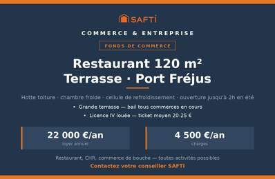 Fonds restaurant 120 m² + terrasse  Port Fréjus — photo du bien