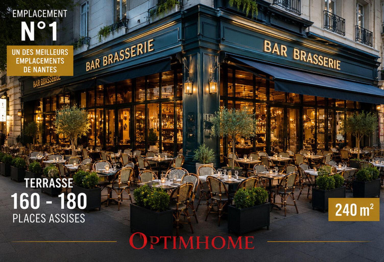 Brasserie – Bar d'exception – Emplacement N°1 au cœur de Nantes - Fonds de commerce — photo 1