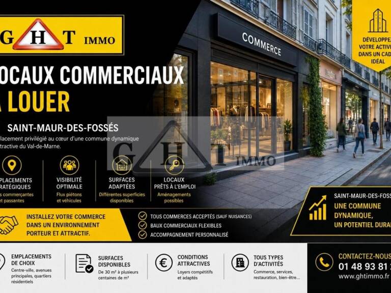 A LOUER LOCAL COMMERCIAL SAINT MAUR DES FOSSES — photo 1