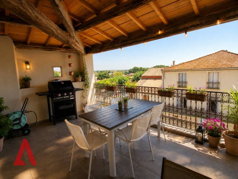 Belle maison de caractère au cur de Magalas  4 chambres, superbe terrasse couverte avec vue  149 000  — photo 1
