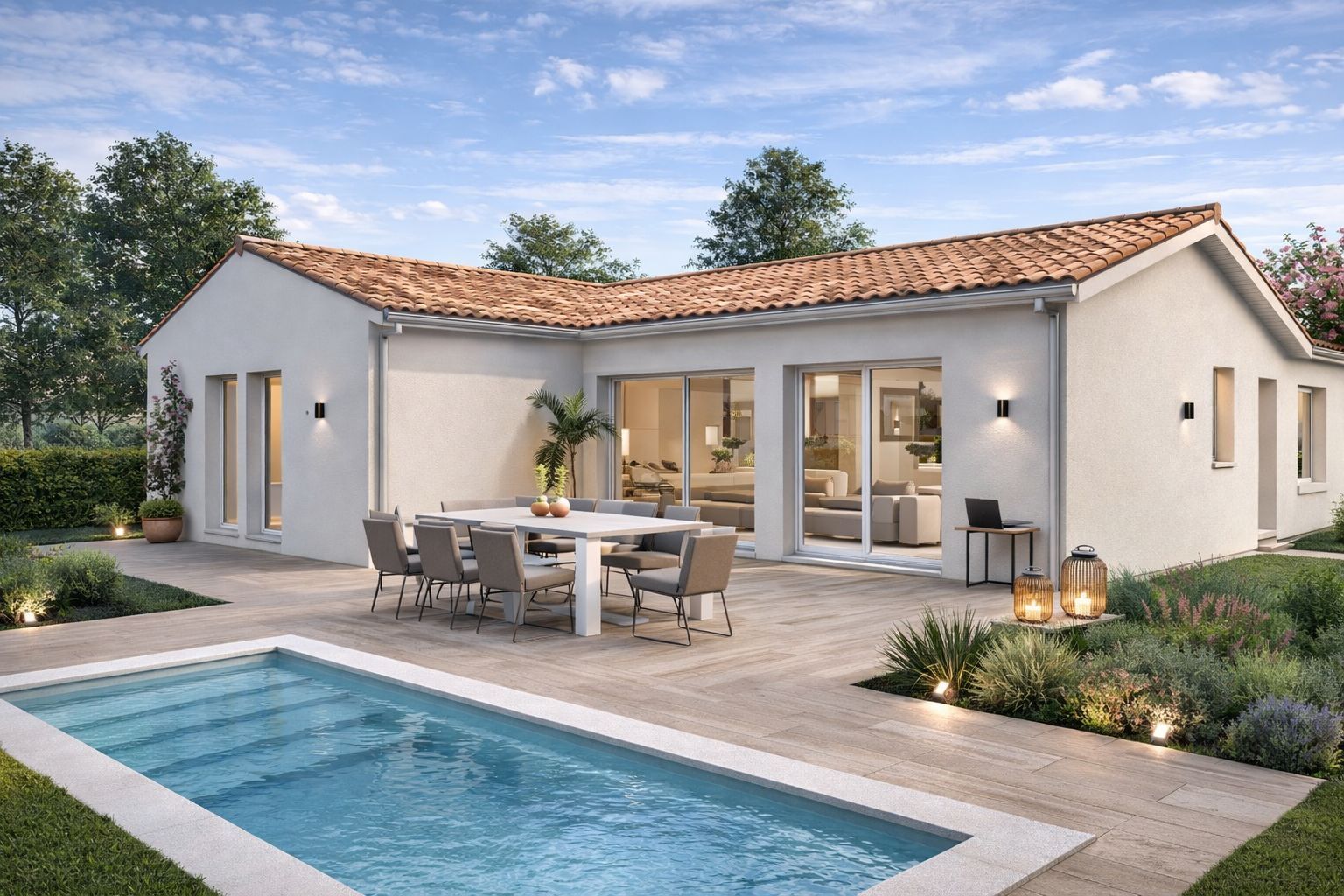 Superbe villa en "L" de 90m² avec terrain à GARDOUCH (31)