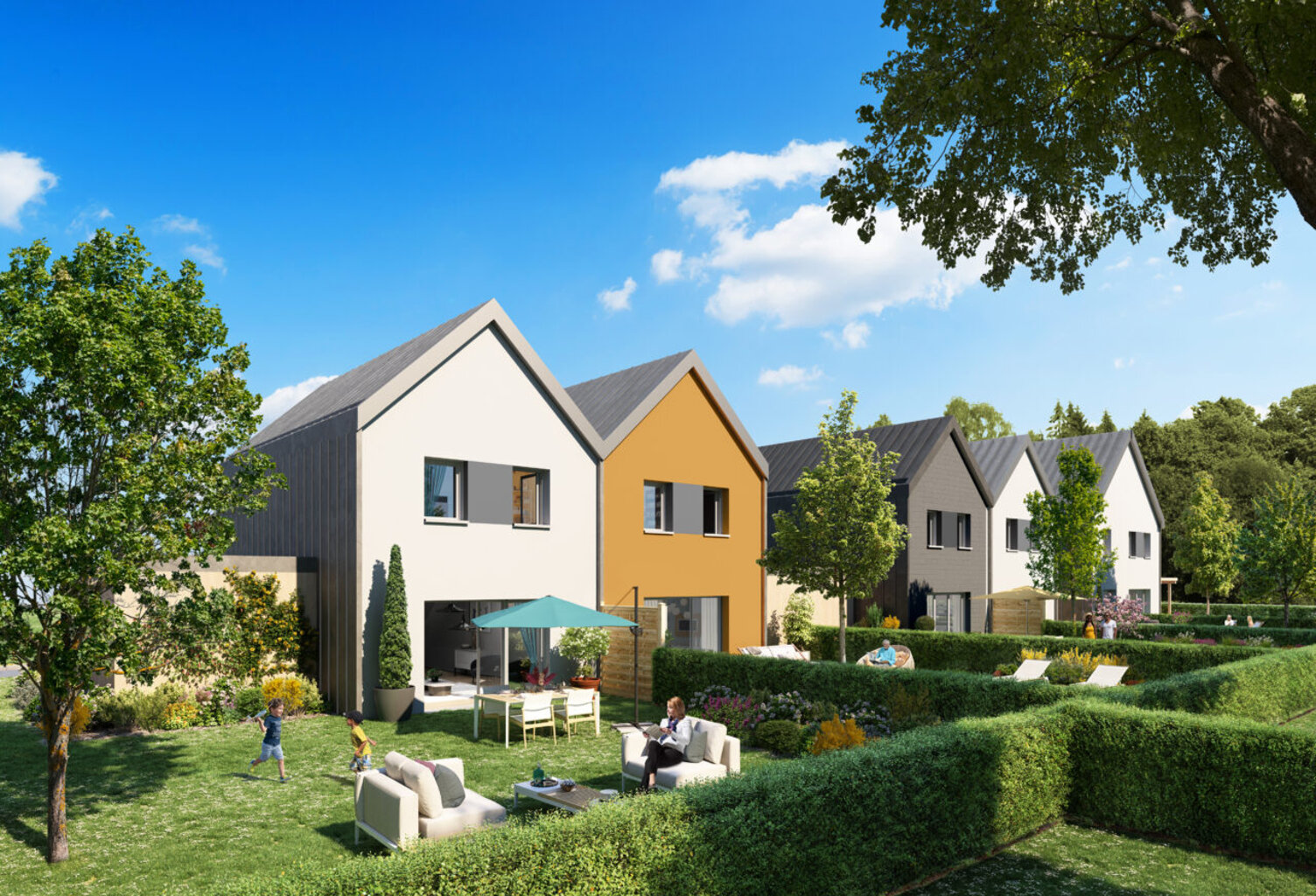 Découvrez, au bord de l'Eure, une résidence composée de 10 maisons bénéficiant d'une tranquillité exceptionnelle et de beaux volumes. — photo 1