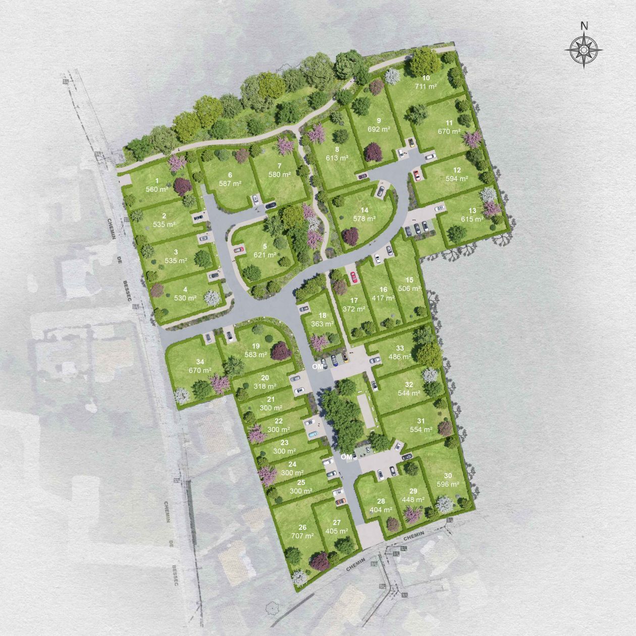Terrain à bâtir de 302 m2 au prix de 36680 € à PONT-L'ABBE-D'ARNOULT.