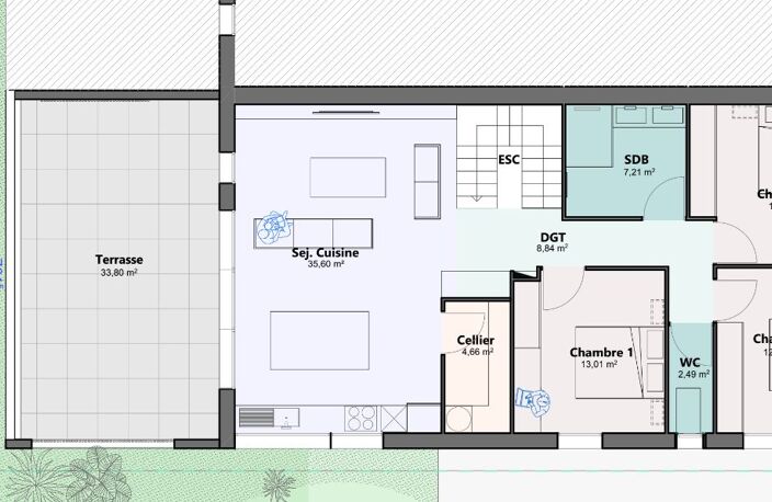 UNIQUE SUR LE SECTEUR : APPARTEMENT T4 AVEC TERRASSE DE 33 m²  – VUE SUR LAC DE CHRISTUS — photo 5