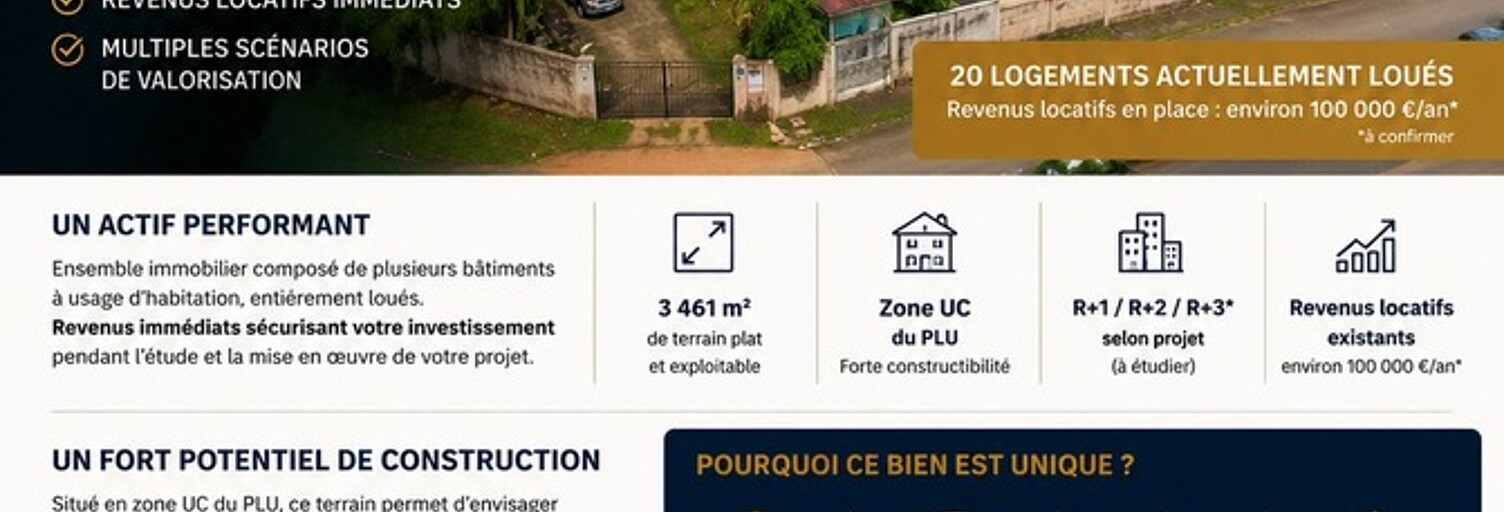 Terrain  3461 m² à vendre à Cayenne (97300)
