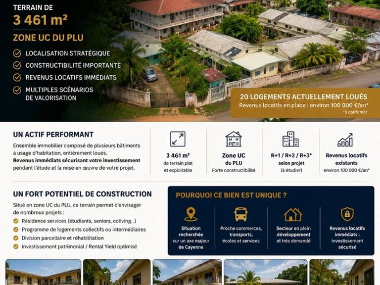 Terrain de 3 461 m² en zone UC – Cayenne — photo 1