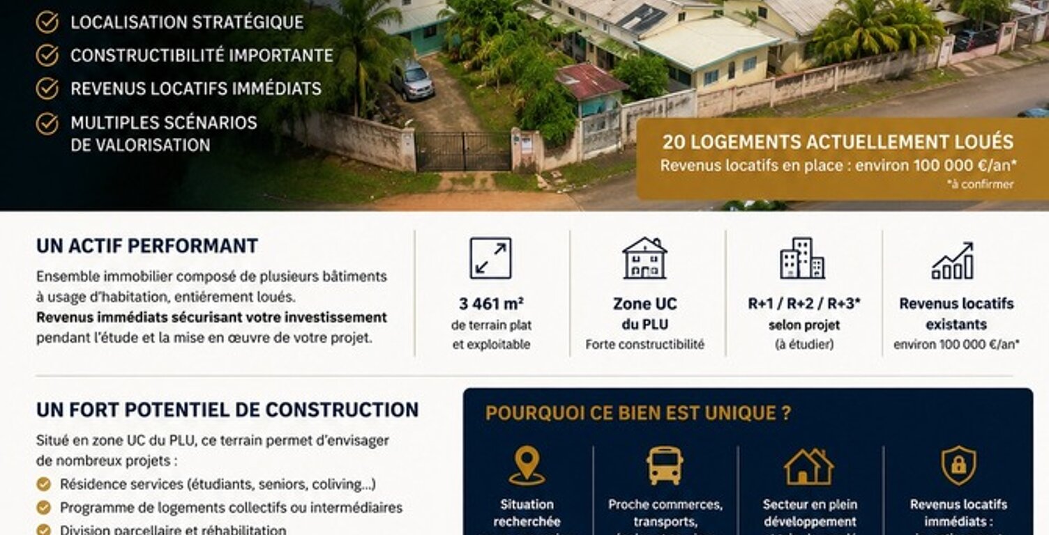 Terrain de 3 461 m² en zone UC – Cayenne — photo 1