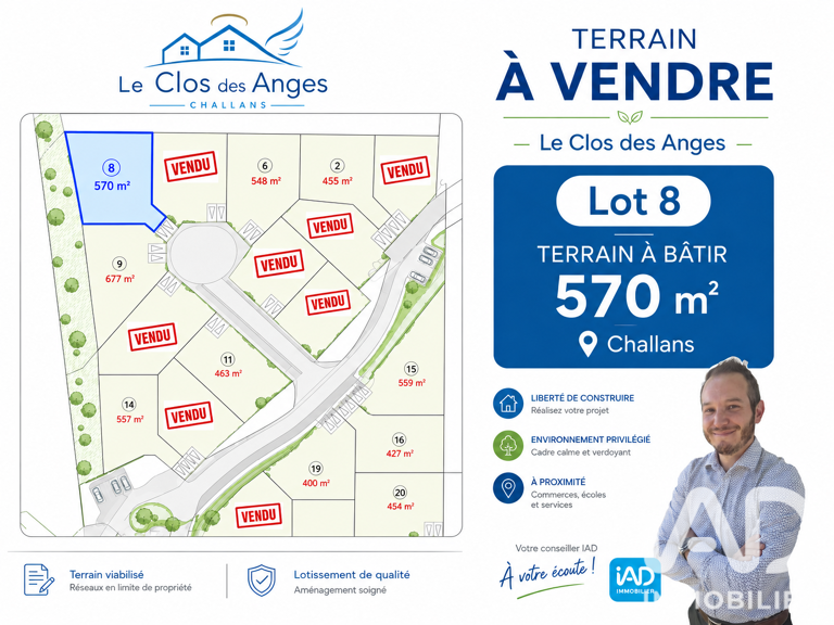 Vente Terrain à bâtir 710 m&sup2; — photo 1