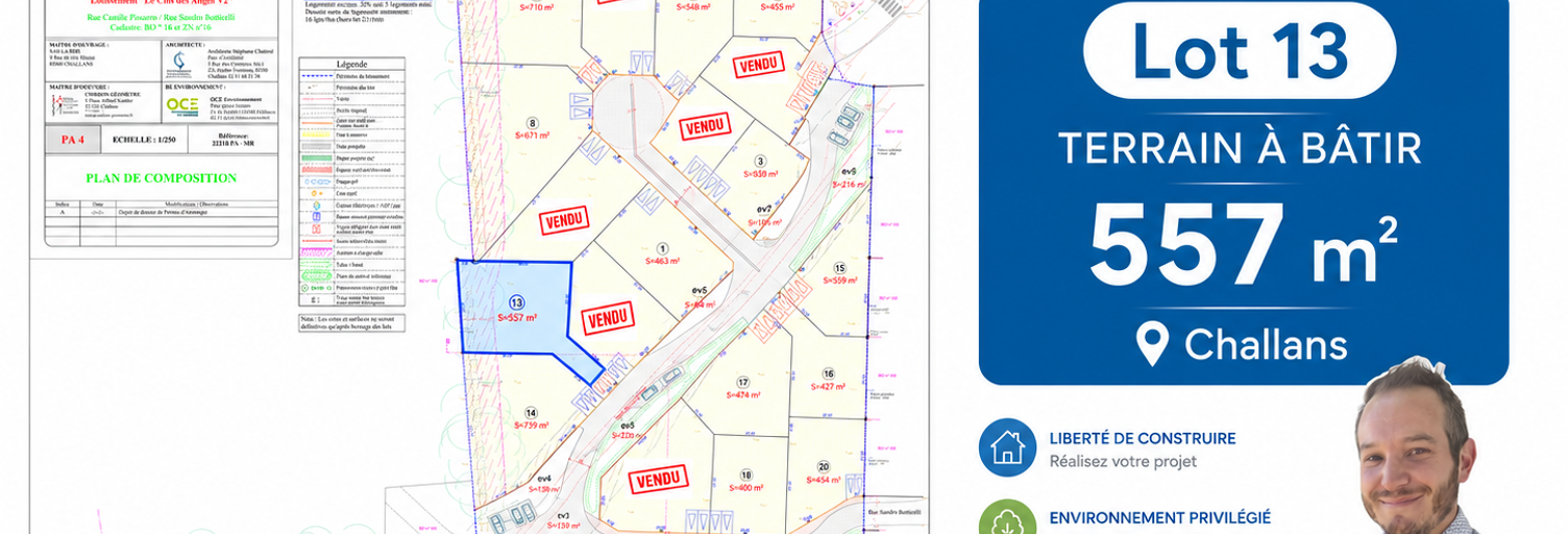 Terrain  557 m² à vendre à Challans (85300)