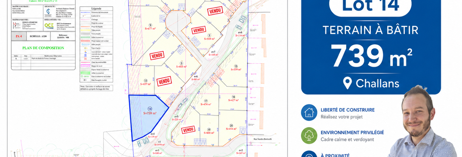 Terrain  739 m² à vendre à Challans (85300)