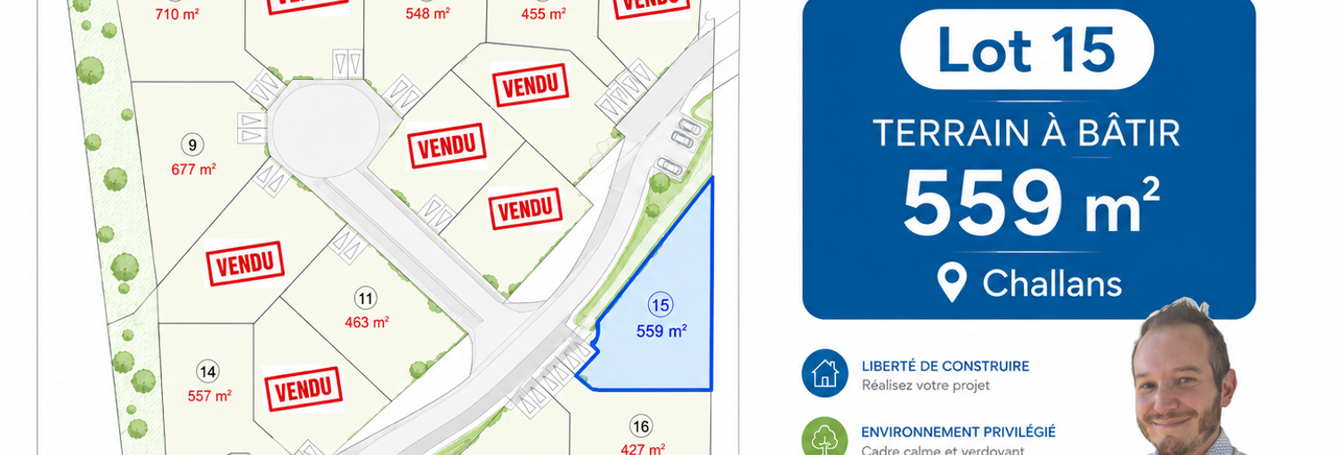 Terrain  559 m² à vendre à Challans (85300)