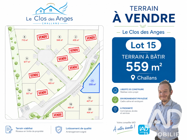 Vente Terrain à bâtir 559 m&sup2; — photo 1