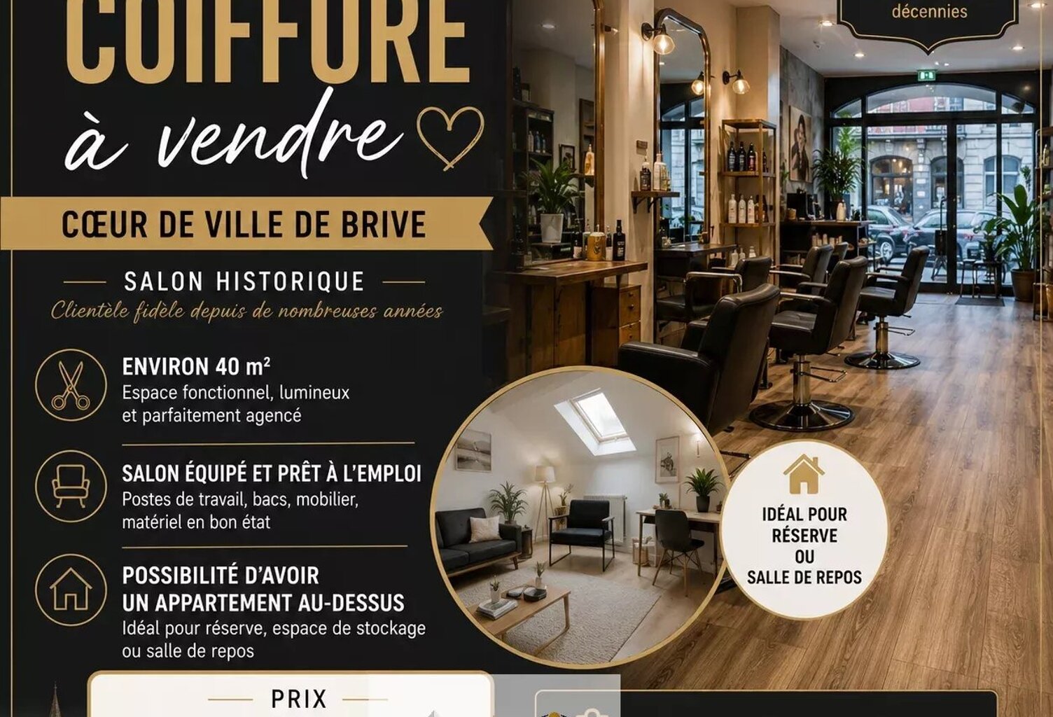 Salon de coiffure historique à Brive-la-Gaillarde — photo 1