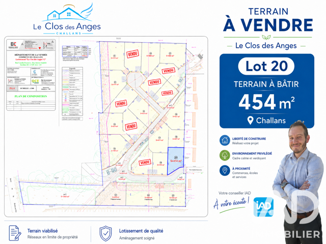 Vente Terrain à bâtir 454 m&sup2; — photo du bien