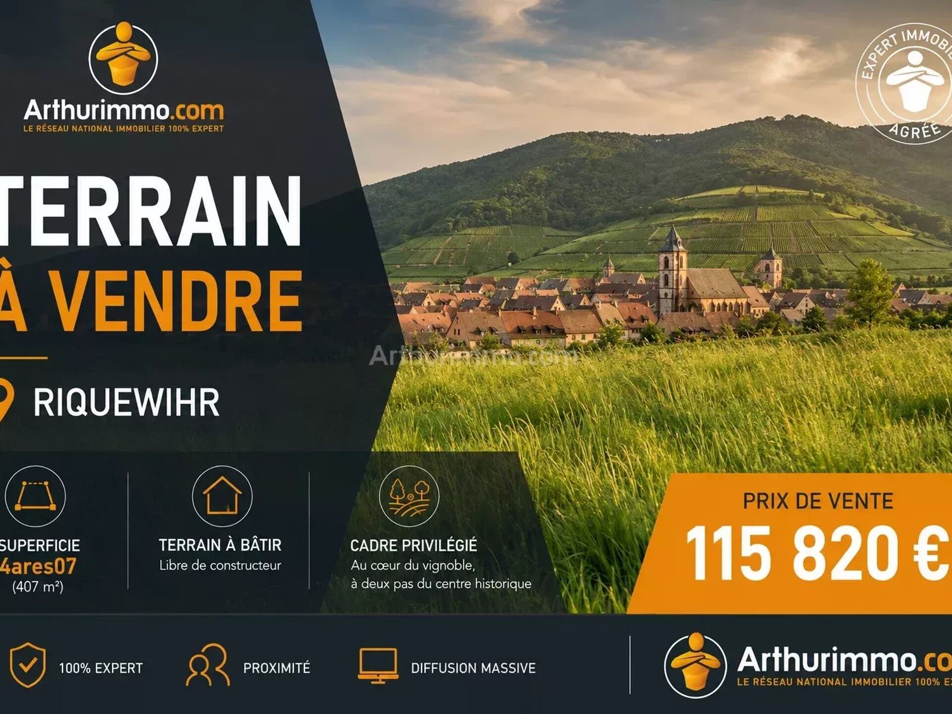 Vente Terrain 407 m2 à Riquewihr · 115 820 €