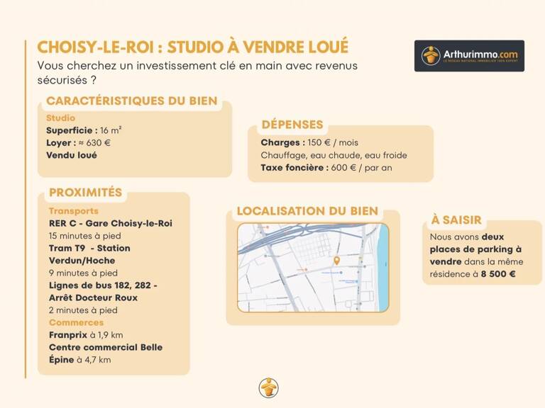 2 Studios 16m2 - Proche Tram 9 et RER C — photo 1