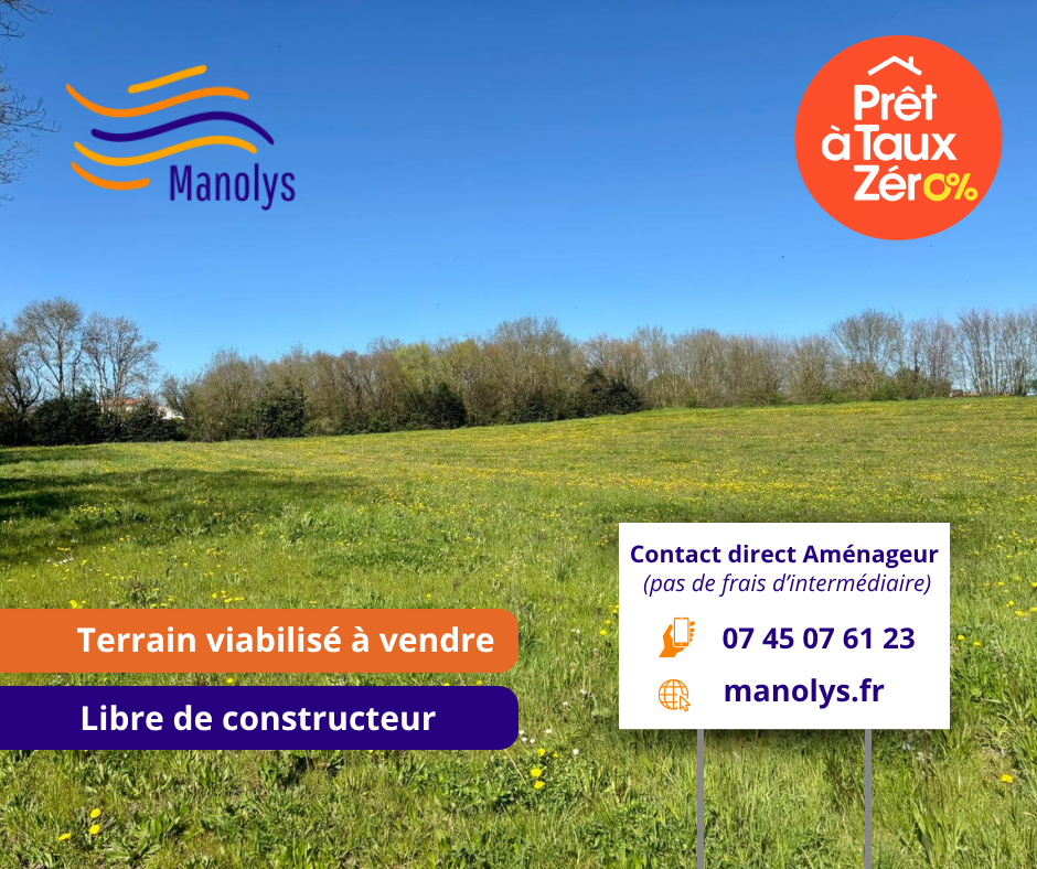 Terrain viabilisé et libre de constructeur